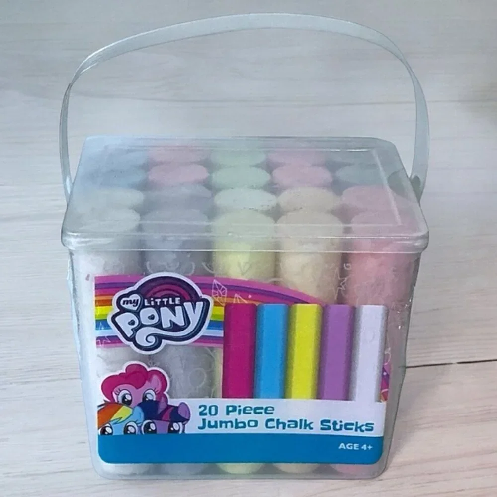 My Little Pony Jumbo Sidewalk Chalk Sticks in Storage Tub 20 Piece Multicolor